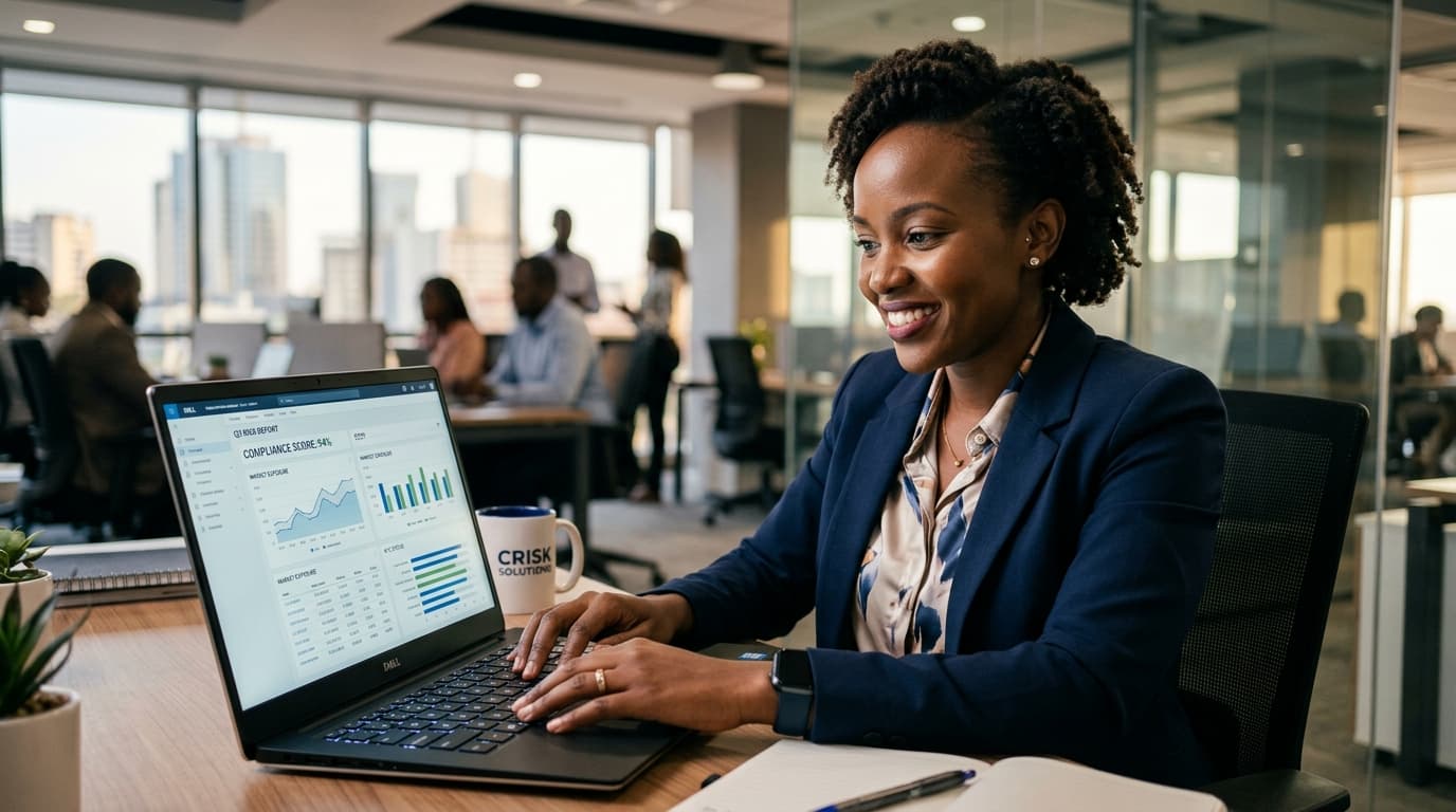 Kenyan financial risk analyst using Lina AI co-pilot for SASRA statutory compliance queries